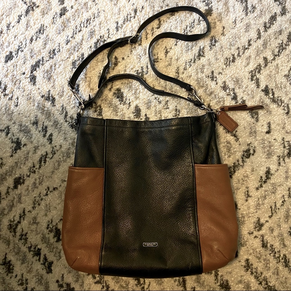 Coach Leather Brown and Black Shoulder Purse